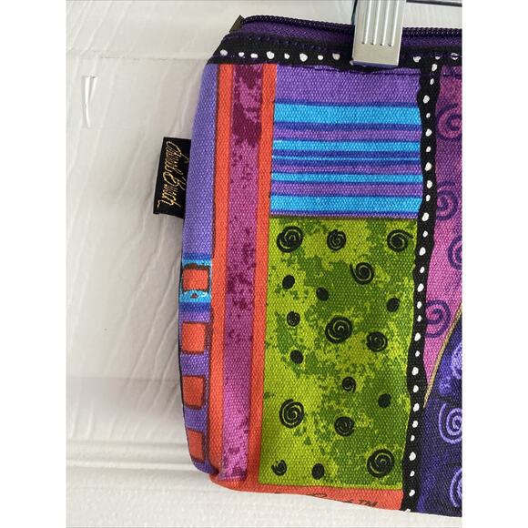 Laurel Burch Cat‎ Cosmetic Bag Zippered Travel Bag Feline Friends Artsy Bold - Picture 3 of 7